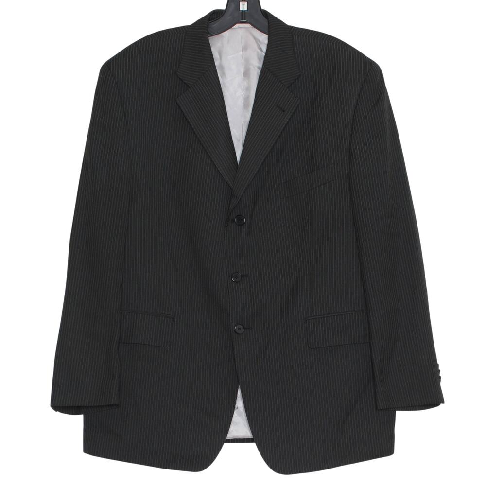 Sean John Blazer Pinstripe Black Y2K Suit Jacket Formal Classic Short Size 44S